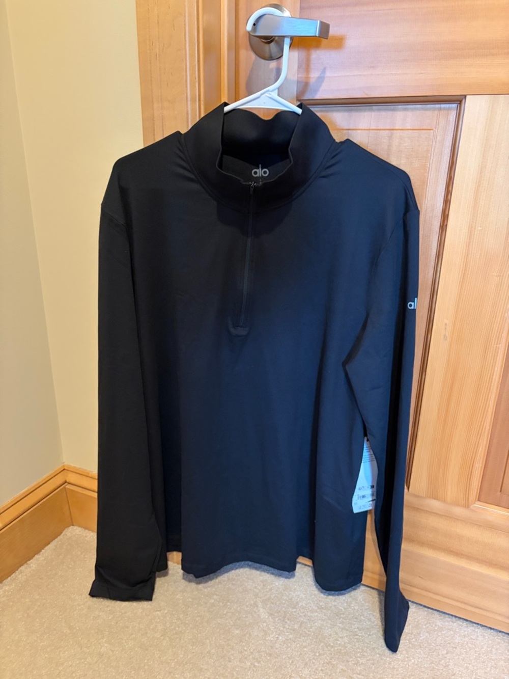 ALO Yoga Men’s Black Lightweight Half-Zip Shirt Jacket